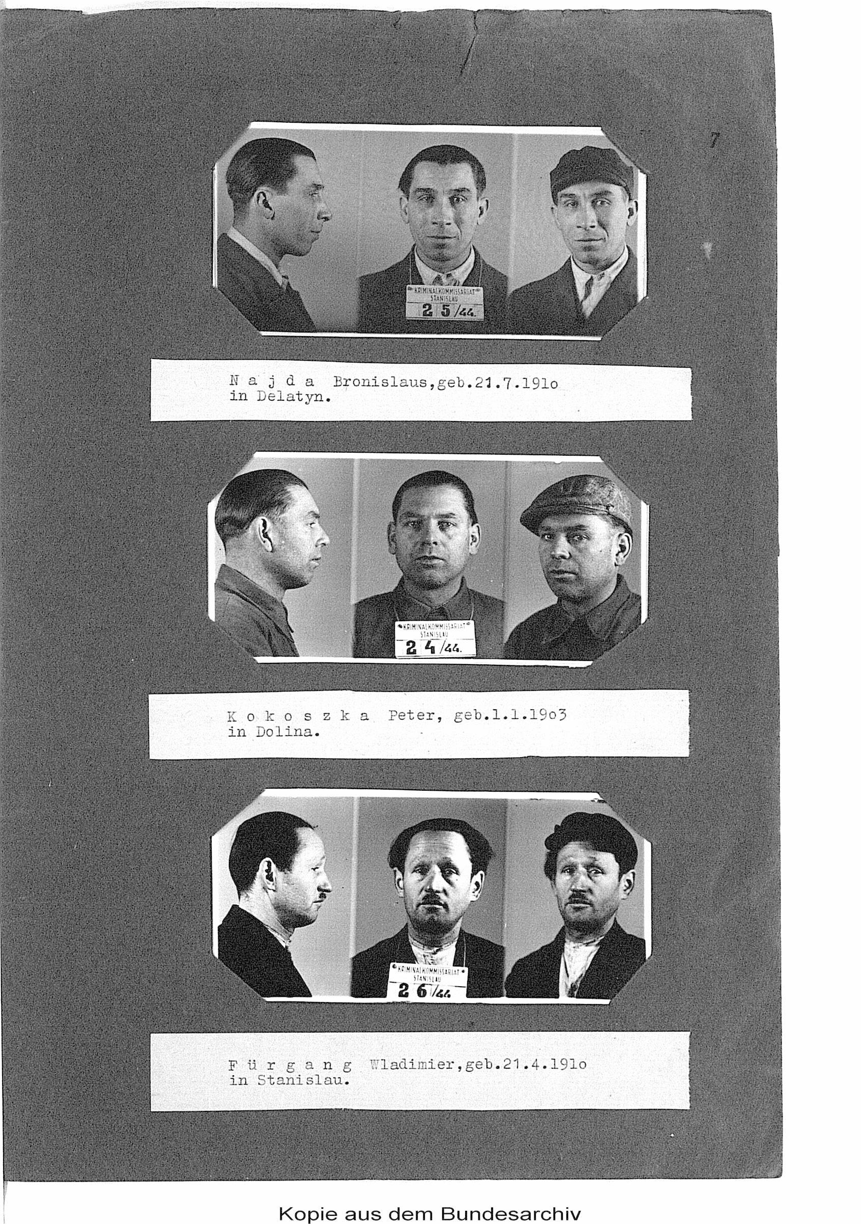 Fotografie osób skazanych na karę śmierci za pomoc Żydom.